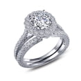 thumbnail image 1 of Lafonn Rhonda Faber Green Sterling Silver Platinum Plated Lassire Simulated Diamond Ring (2 CTTW), 1 of 5