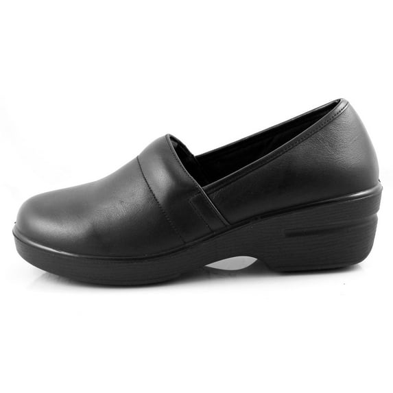 Laforst Jamie Slip Resistant Slip On Clog Black Leather