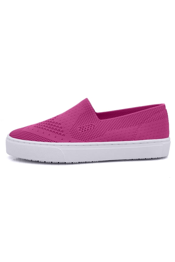 Laforst Jazz 3160 Womens Synthetic Slip Resistant Server Waitress Slip On Flats Berry