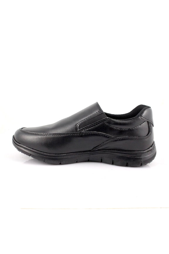 Laforst Jet Mens Man Made Water and Stain Resistant Work Slip Resistant Double Gore Slip On Flats Black