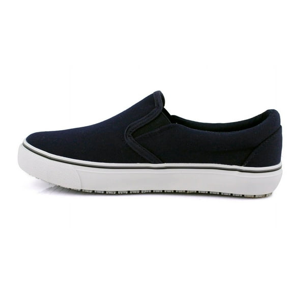 Laforst Nextgen Womens Sunbrella Slip Resistant Waitress Server Slip On Flat Navy