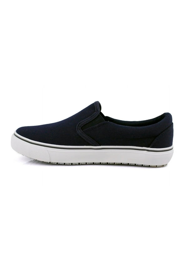 Laforst Nextgen Womens Sunbrella Slip Resistant Waitress Server Slip On Flat Navy