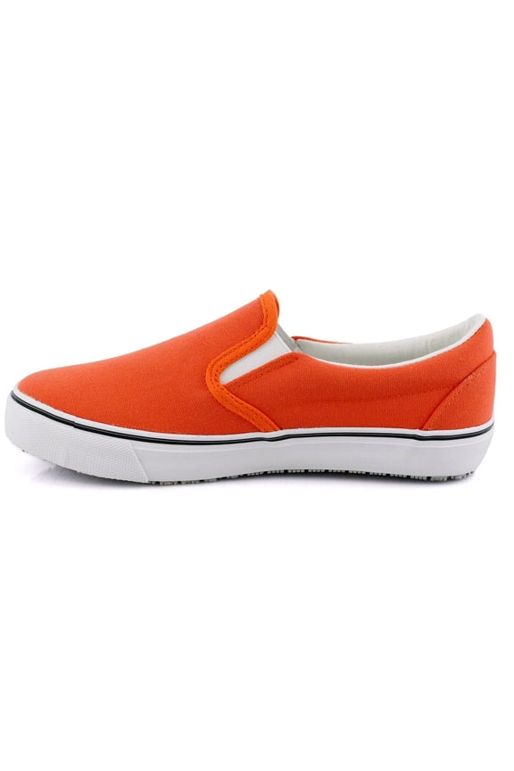 Laforst Nextgen Womens Sunbrella Slip Resistant Waitress Server Slip On Flat Orange