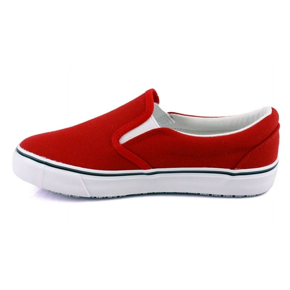 Laforst Nextgen Womens Sunbrella Slip Resistant Waitress Server Slip On Flat Red