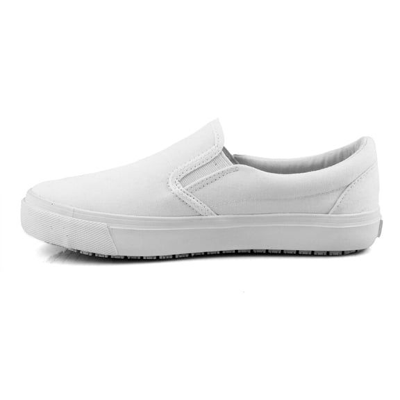 Laforst Nextgen Womens Sunbrella Slip Resistant Waitress Server Slip On Flat White