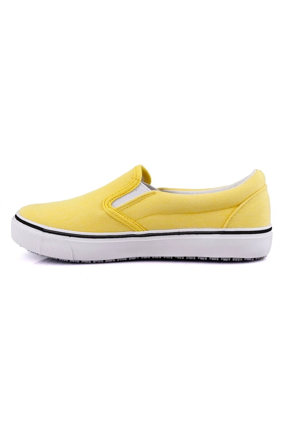 Laforst Nextgen Womens Sunbrella Slip Resistant Waitress Server Slip On Flat Yellow