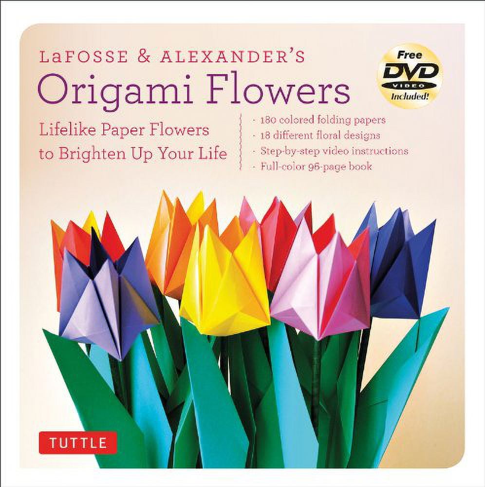 Pre-Owned Lafosse & Alexander's Origami Flowers Kit: Lifelike Paper Flowers to Brighten Up Your Life (Origami Book, 180 Origami Papers, 20 Projects, Instruction (Misc.) 0804843120 9780804843126