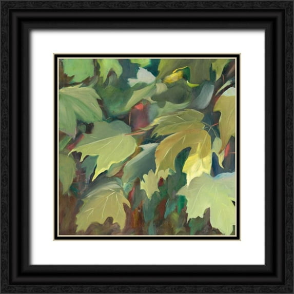 Lafrate, Sandra 26x26 Black Ornate Wood Framed with Double Matting Museum Art Print Titled - Leaf Array I