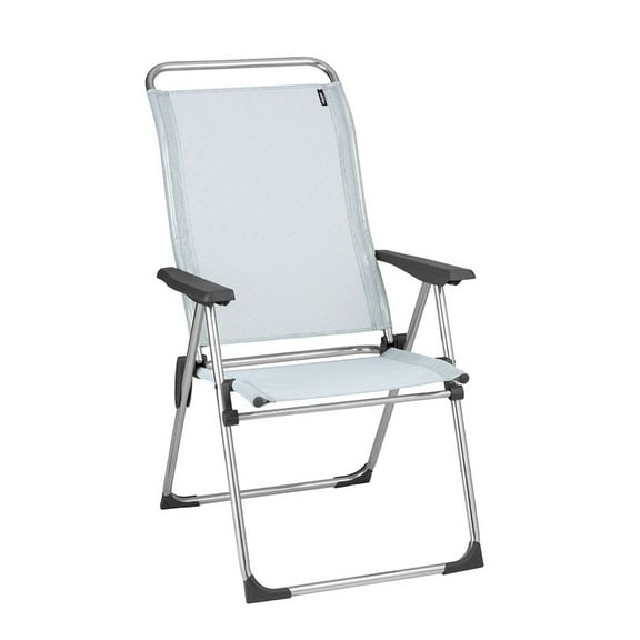 Lafuma Alu Cham Folding Outdoor Camping Patio Mesh Sling Armchair, Ciel