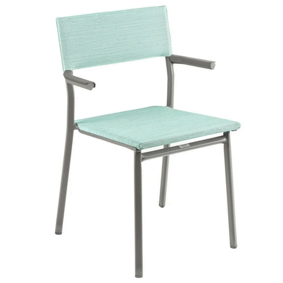 Lafuma Batyline Duo ORON Outdoor Armchair, Titanium/Mistral Blue (Set of 2)
