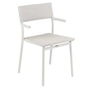 Lafuma Batyline Duo Oron Outdoor Dining Armchair - Aluminum Frame - Set of 2, Sand/Pebble