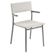 Lafuma Batyline Duo ORON Outdoor Dining Armchair, Titanium/Pebble 2 Pack