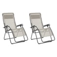 thumbnail image 1 of Lafuma Futura XL Zero Gravity Outdoor Recliner Chairs, Tan (2 Pack), 1 of 3