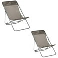 thumbnail image 1 of Lafuma Maxi Transat Folding Camping Steel Mesh Sling Chair, Graphite 2 Pack, 1 of 3