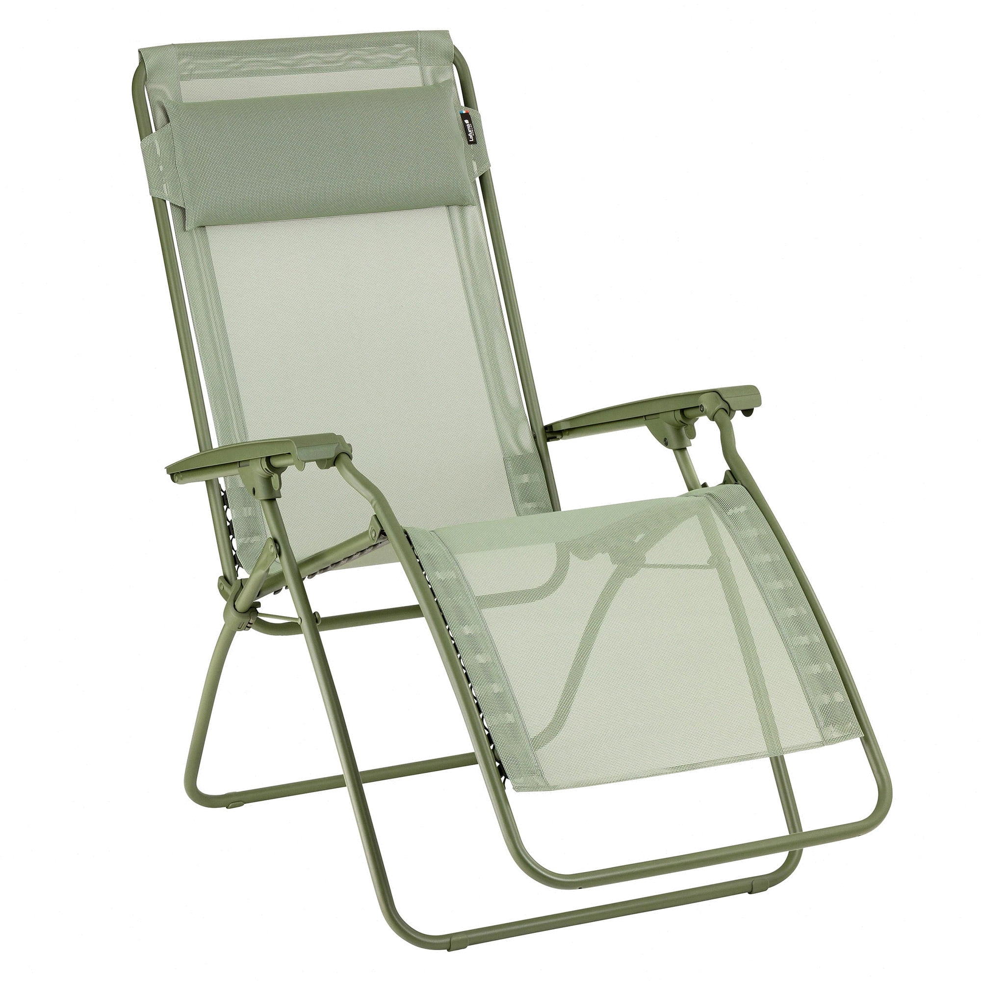Moss Green Steel Frame Zero Gravity Lounger with Cushions