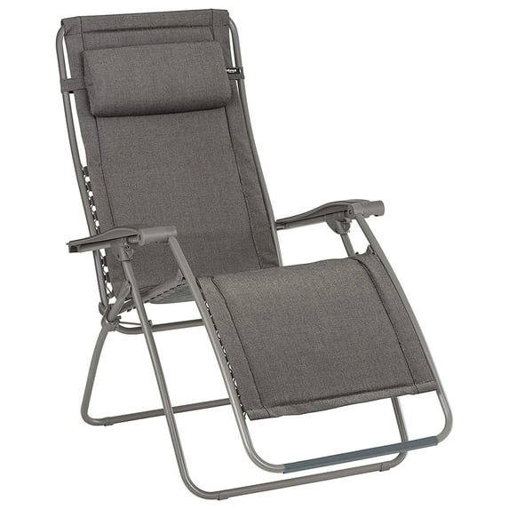 Lafuma RSX Clip Sunbrella Outdoor Steel Folding Lawn Recliner Chair, Slate