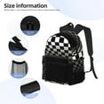 thumbnail image 1 of Lafuoo 3d Black and White Checkerboard Tunnel Pattern Casual Backpack, Large Capacity Adjustable Shoulder Strap Computer Backpack, Unisex, Suitable for Campus, Business,Travel-One Size, 1 of 6