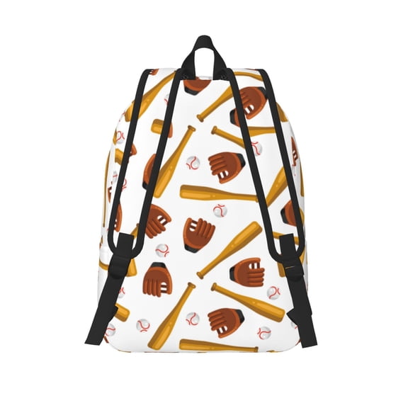 Lafuoo Baseball Sport Pattern Canvas Backpack, Zipper Laptop Backpack Travel Bag Sports Bag Unisex-Small