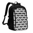 thumbnail image 1 of Lafuoo Bat Pattern USB Backpack, Multi-Pocket Laptop Backpack, Unisex Travel Backpack for Office, Work-One Size, 1 of 7
