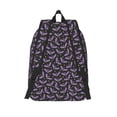 thumbnail image 1 of Lafuoo Bat Purple Pattern Canvas Backpack, Zipper Laptop Backpack Travel Bag Sports Bag Unisex-Small, 1 of 5