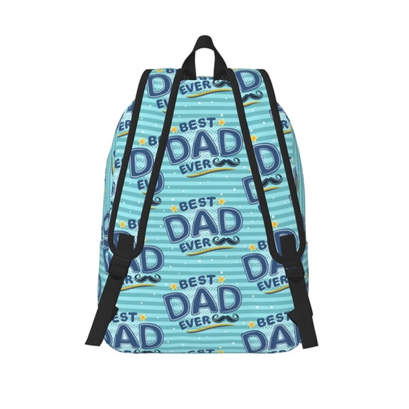 Lafuoo Best Dad Ever Pattern Canvas Backpack, Zipper Laptop Backpack Travel Bag Sports Bag Unisex-Medium