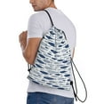 thumbnail image 1 of Lafuoo Blue Fish Pattern Drawstring Pocket, Adjustable Shoulder Strap Storage Bag Suitable for Men and Women-Medium, 1 of 7