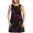 thumbnail image 1 of Lafuoo Butterfly Pattern Women's Sleeveless Dress, Round Tie Pocket Short Sleeve Dress Summer Clothing, Suitable for Vacation, Leisure, Work-X-Large, 1 of 8