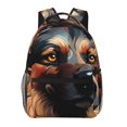 thumbnail image 1 of Lafuoo Colorful Flower German Shepherd Pattern Casual Backpack, Adjustable Shoulder Straps, Multi-pocket Student School Bag, Computer Backpack for Business, Travel-One Size, 1 of 6