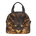 thumbnail image 1 of Lafuoo Cool Black Gold Dragon Pattern Insulated Lunch Bag, Adjustable Shoulder Strap Handheld Crossbody Waterproof Lunch Bag, Unisex-One Size, 1 of 4