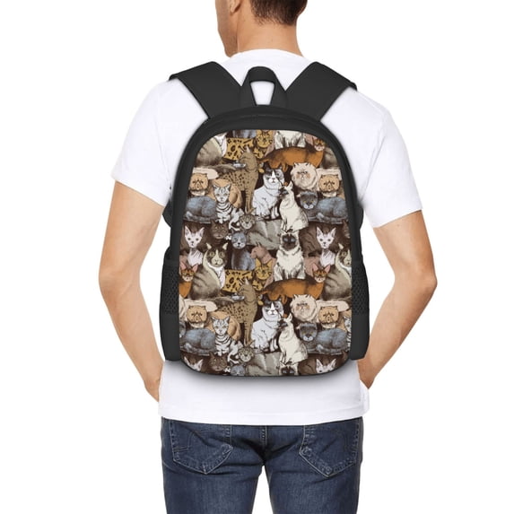 Lafuoo Cut Cats Pattern Large Capacity Backpack, Durable Adjustable Straps Campus, Travel, Work Computer Backpack, Unisex-One Size
