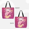thumbnail image 1 of Lafuoo Cute Pink Axolotl A Pattern Single Shoulder Convenience Bag, Large Capacity Zippered Handbag for Shopping, Unisex-One Size, 1 of 7