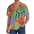 thumbnail image 1 of Lafuoo Dancing African Womans Pattern Men's Cuban Collar Short Sleeve Shirt, Button-Down Resort Beach Pocket Shirt-Medium, 1 of 7