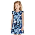 thumbnail image 1 of Lafuoo Evil Eye Pattern Girls' Small Flying Sleeve Nightdress, Suitable for Girls' Round Neck Pajamas and Robes-Large, 1 of 8