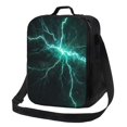 thumbnail image 1 of Lafuoo Green Lightning Flash Pattern Thermal Insulated One Shoulder Handheld Lunch Bag, Adjustable Shoulder Strap Leak-proof Lunch Box Unisex-One Size, 1 of 8