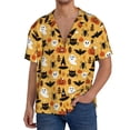 thumbnail image 1 of Lafuoo Halloween Ghost Pumpkin Pattern Men's Cuban Collar Short Sleeve Shirt, Button-Down Resort Beach Pocket Shirt-4X-Large, 1 of 7