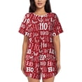 thumbnail image 1 of Lafuoo Ho Funny Christmas Pattern Women's Round Neck Short Sleeve Pajamas Set, Button Pajamas Elastic Band Pajamas Home Wear-Small, 1 of 9