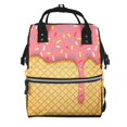 thumbnail image 1 of Lafuoo Ice Cream Pattern Multifunctional Mommy Backpack, Large Capacity Multi-pocket Waterproof Backpack, Suitable for Women to Travel, Shopping-One Size, 1 of 6