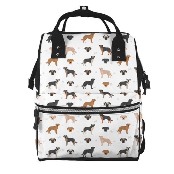 Lafuoo Labrador Retriever Dog Pattern Multifunctional Mommy Backpack, Large Capacity Multi-pocket Waterproof Backpack, Suitable for Women to Travel, Shopping-One Size