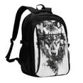 thumbnail image 1 of Lafuoo Majestic Wolf Landscape Pattern USB Backpack, Multi-Pocket Laptop Backpack, Unisex Travel Backpack for Office, Work-One Size, 1 of 7