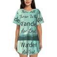 thumbnail image 1 of Lafuoo Not All Those Who Wander Are Lost1 Pattern Women's Round Neck Short Sleeve Pajamas Set, Button Pajamas Elastic Band Pajamas Home Wear-Small, 1 of 9