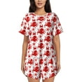 thumbnail image 1 of Lafuoo Octopus Pattern Women's Round Neck Short Sleeve Pajamas Set, Button Pajamas Elastic Band Pajamas Home Wear-4X-Large, 1 of 9