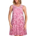 thumbnail image 1 of Lafuoo Pink Glitter Pattern Women's Sleeveless Dress, Round Tie Pocket Short Sleeve Dress Summer Clothing, Suitable for Vacation, Leisure, Work-X-Large, 1 of 8