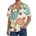 thumbnail image 1 of Lafuoo Racket and Tennis Ball Pattern Men's Cuban Collar Short Sleeve Shirt, Button-Down Resort Beach Pocket Shirt-X-Large, 1 of 7