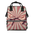 thumbnail image 1 of Lafuoo Retro Bow Pattern Multifunctional Mommy Backpack, Large Capacity Multi-pocket Waterproof Backpack, Suitable for Women to Travel, Shopping-One Size, 1 of 6