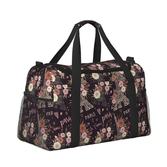 Lafuoo Romantic Paris Pattern Hand-held Crossbody Travel Bag, Adjustable Personal Belongings Bag Suitable for Travel Sports Backpack, Unisex-One Size