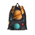 thumbnail image 1 of Lafuoo Solar System Paper Art Pattern Canvas Backpack, Zipper Laptop Backpack Travel Bag Sports Bag Unisex-Small, 1 of 5