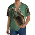 thumbnail image 1 of Lafuoo Squirrel Pattern Men's Cuban Collar Short Sleeve Shirt, Button-Down Resort Beach Pocket Shirt-4X-Large, 1 of 7
