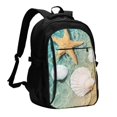 thumbnail image 1 of Lafuoo Starfish And Seashell Pattern USB Backpack, Multi-Pocket Laptop Backpack, Unisex Travel Backpack for Office, Work-One Size, 1 of 7