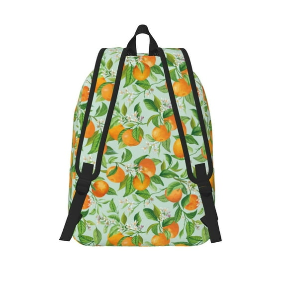Lafuoo Tangerine Pattern Canvas Backpack, Zipper Laptop Backpack Travel Bag Sports Bag Unisex-Medium