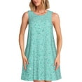 thumbnail image 1 of Lafuoo Teal Turquoise Glitter Pattern Women's Sleeveless Dress, Round Tie Pocket Short Sleeve Dress Summer Clothing, Suitable for Vacation, Leisure, Work-3X-Large, 1 of 8